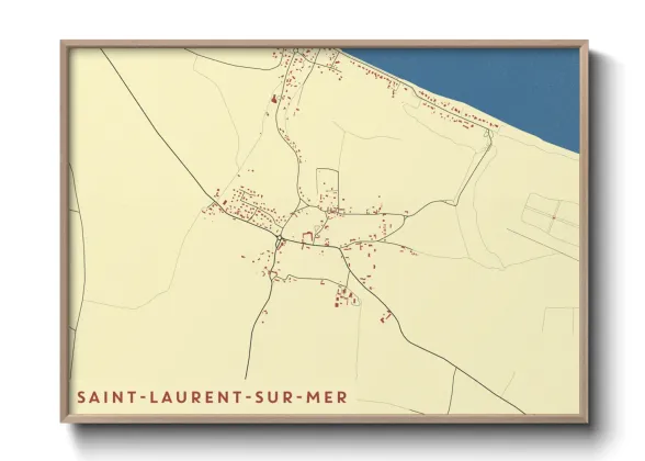Une affiche de carte sur Saint-Laurent-sur-Mer