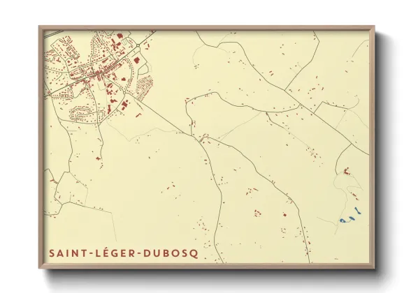 Une affiche de carte sur Saint-Léger-Dubosq