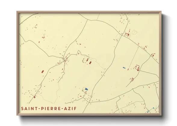 Une affiche de carte sur Saint-Pierre-Azif