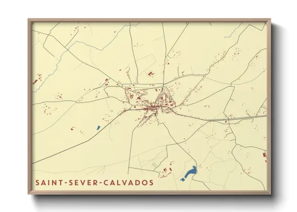 Une affiche de carte sur Saint-Sever-Calvados