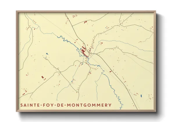 Une affiche de carte sur Sainte-Foy-de-Montgommery