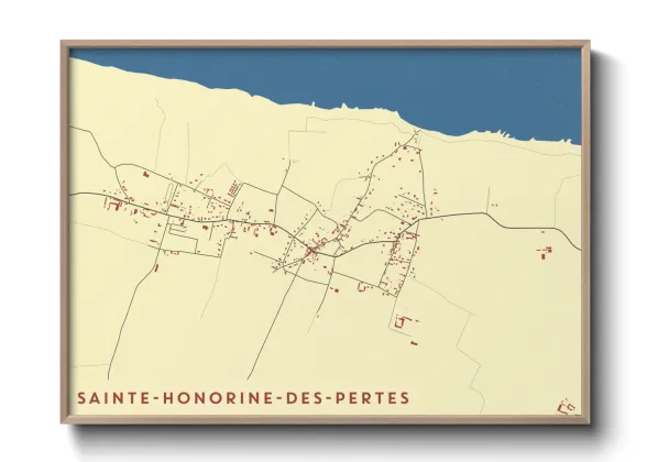 Une affiche de carte sur Sainte-Honorine-des-Pertes