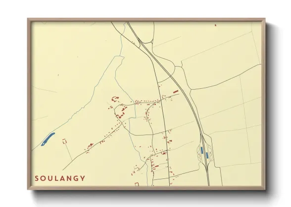 Une affiche de carte sur Soulangy