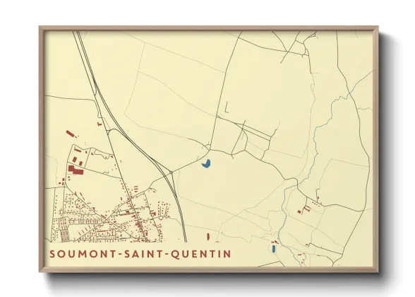 Une affiche de carte sur Soumont-Saint-Quentin