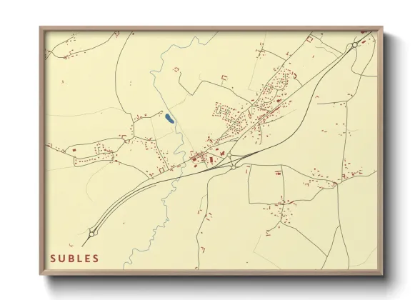 Une affiche de carte sur Subles