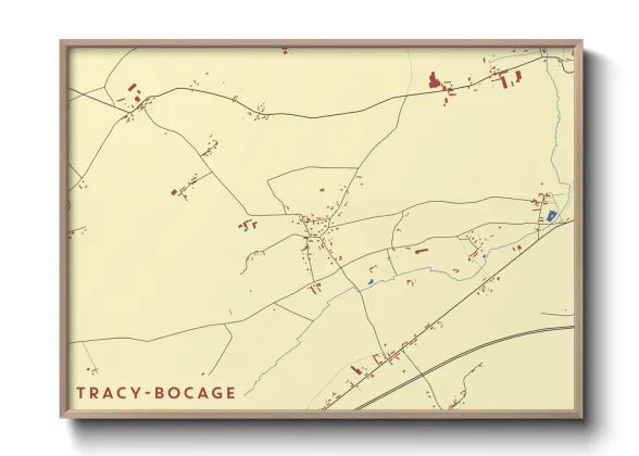 Une affiche de carte sur Tracy-Bocage