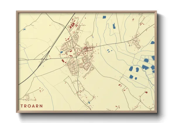 Une affiche de carte sur Troarn
