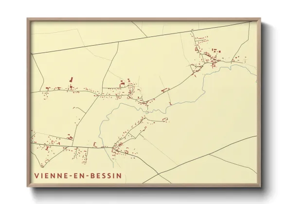 Une affiche de carte sur Vienne-en-Bessin