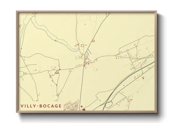 Une affiche de carte sur Villy-Bocage