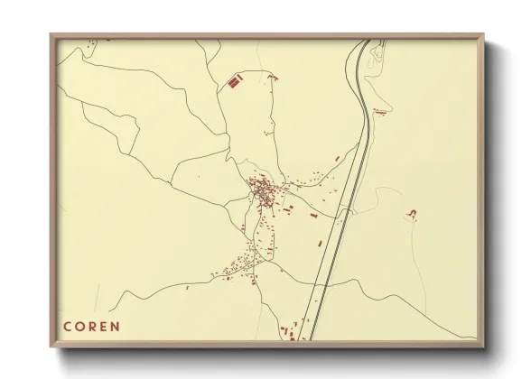 Une affiche de carte sur Coren