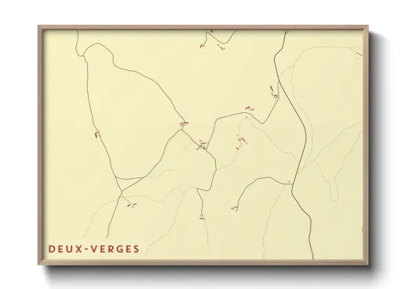 Une affiche de carte sur Deux-Verges