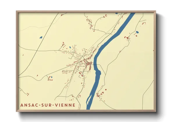 Une affiche de carte sur Ansac-sur-Vienne