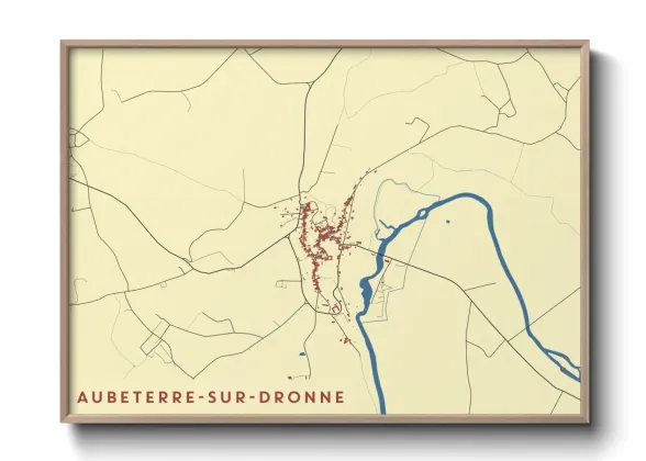 Une affiche de carte sur Aubeterre-sur-Dronne