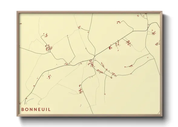 Une affiche de carte sur Bonneuil
