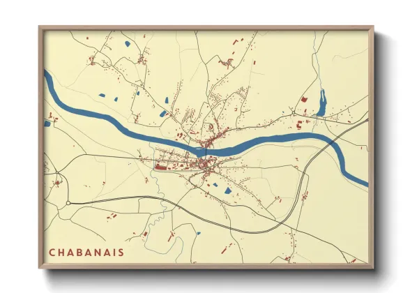 Une affiche de carte sur Chabanais