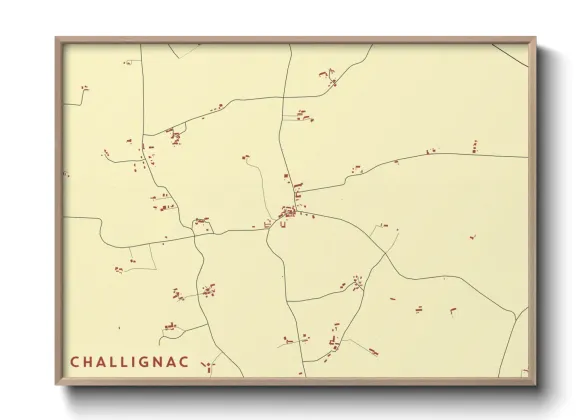 Une affiche de carte sur Challignac