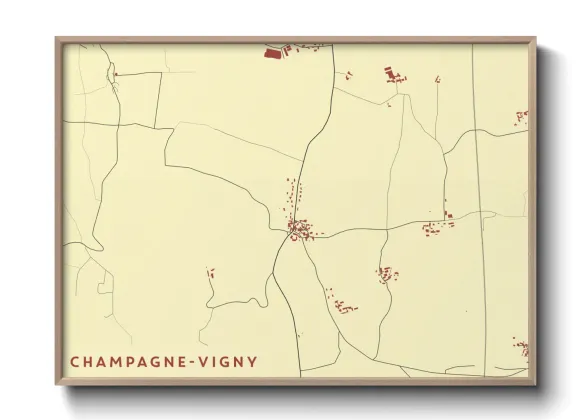 Une affiche de carte sur Champagne-Vigny