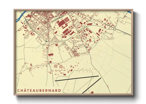 Une affiche de carte sur Châteaubernard