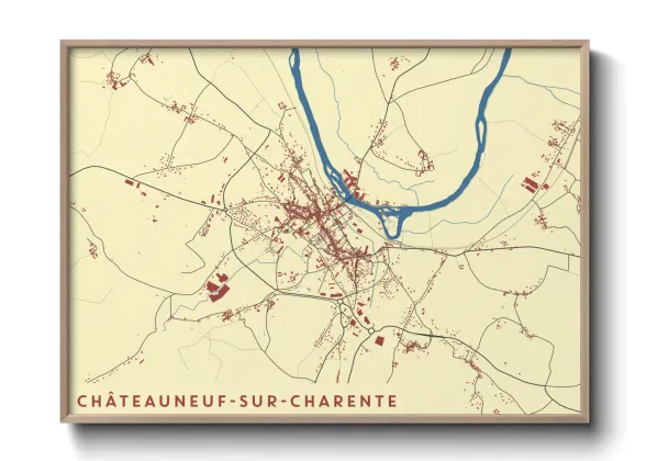 Une affiche de carte sur Châteauneuf-sur-Charente
