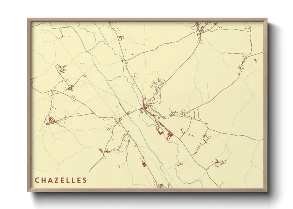 Une affiche de carte sur Chazelles