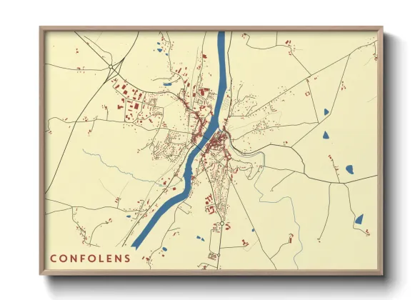 Une affiche de carte sur Confolens