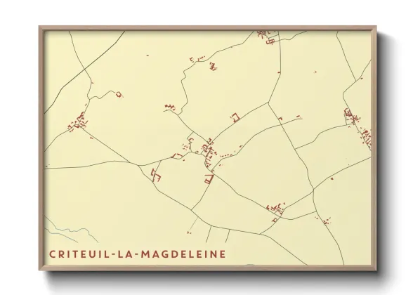 Une affiche de carte sur Criteuil-la-Magdeleine