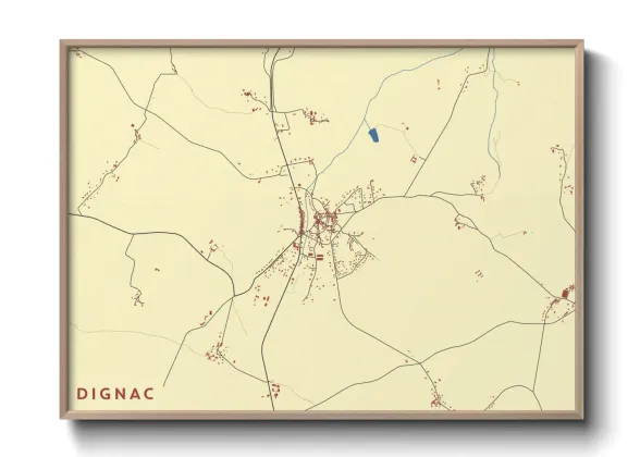 Une affiche de carte sur Dignac