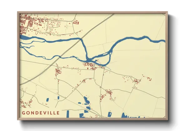 Une affiche de carte sur Gondeville