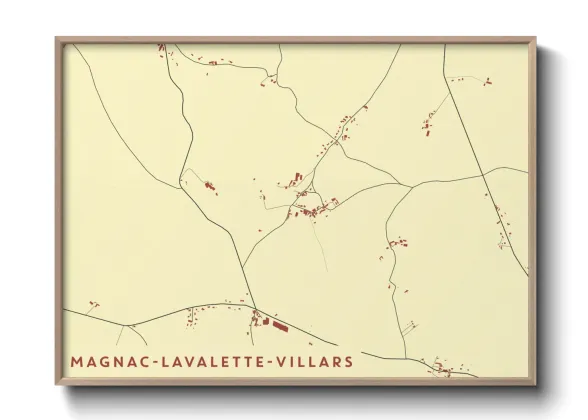 Une affiche de carte sur Magnac-Lavalette-Villars