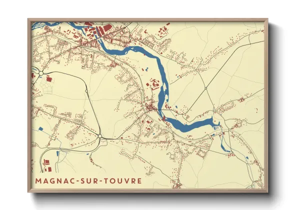 Une affiche de carte sur Magnac-sur-Touvre