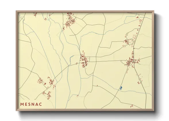 Une affiche de carte sur Mesnac