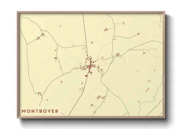 Une affiche de carte sur Montboyer