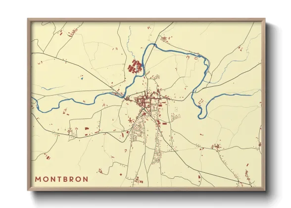 Une affiche de carte sur Montbron