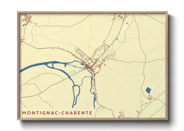 Une affiche de carte sur Montignac-Charente