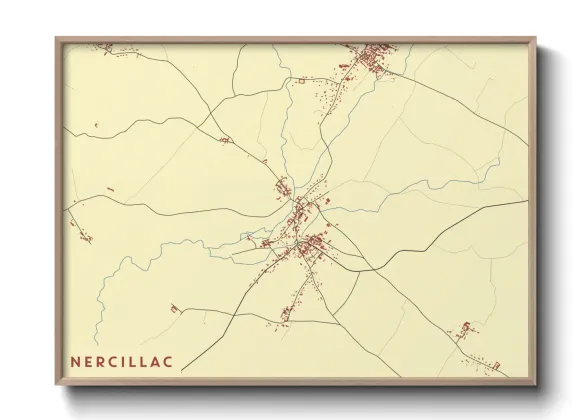 Une affiche de carte sur Nercillac