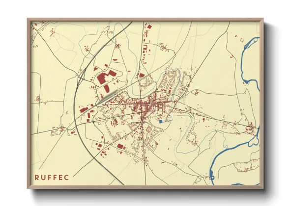 Une affiche de carte sur Ruffec