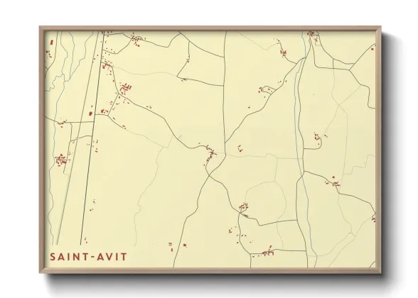 Une affiche de carte sur Saint-Avit