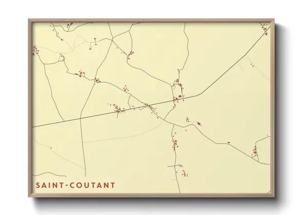Une affiche de carte sur Saint-Coutant