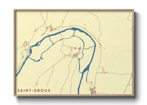 Une affiche de carte sur Saint-Groux