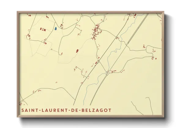 Une affiche de carte sur Saint-Laurent-de-Belzagot