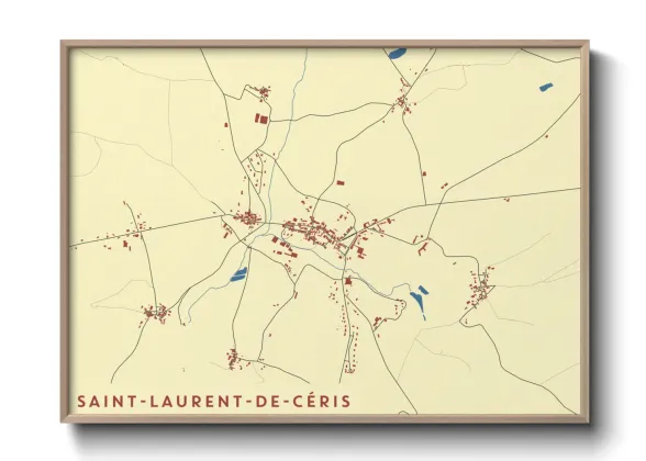 Une affiche de carte sur Saint-Laurent-de-Céris