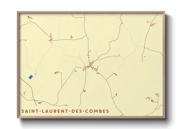 Une affiche de carte sur Saint-Laurent-des-Combes