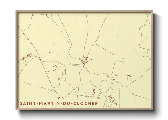 Une affiche de carte sur Saint-Martin-du-Clocher