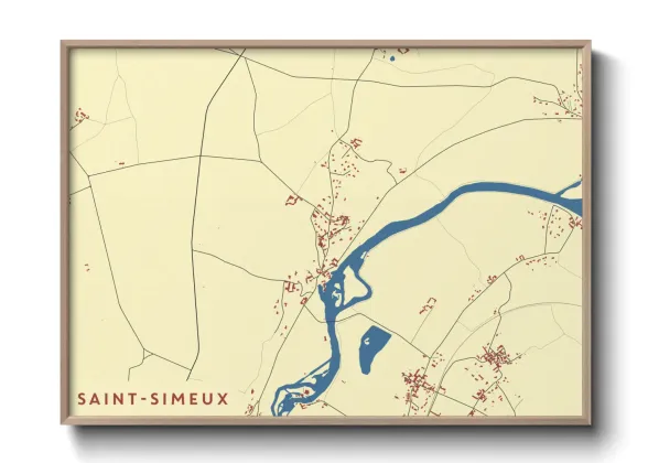 Une affiche de carte sur Saint-Simeux