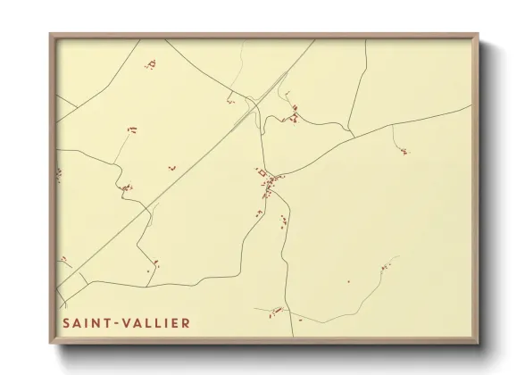 Une affiche de carte sur Saint-Vallier