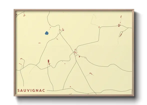 Une affiche de carte sur Sauvignac