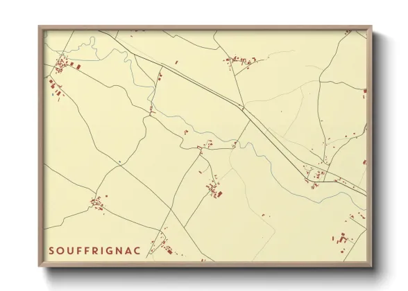 Une affiche de carte sur Souffrignac