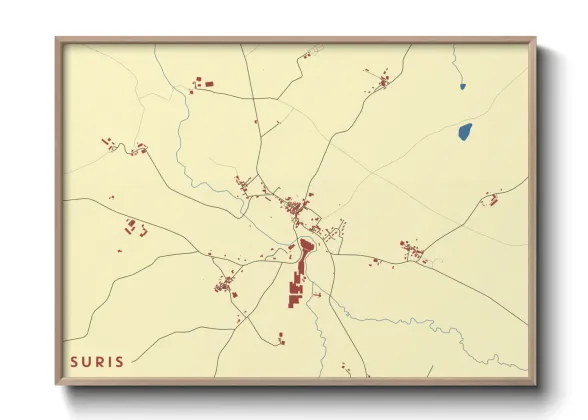 Une affiche de carte sur Suris