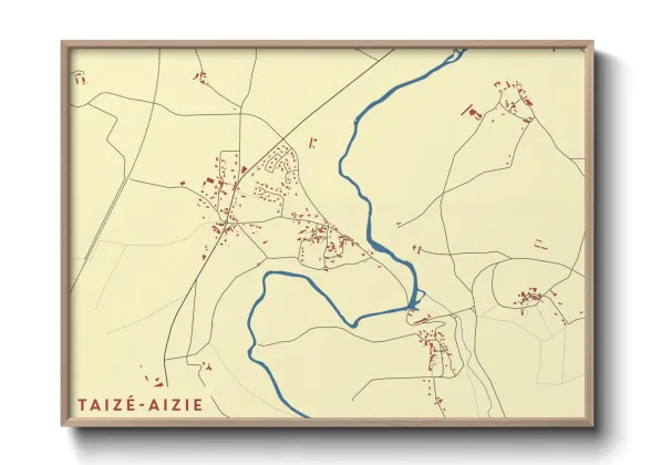 Une affiche de carte sur Taizé-Aizie