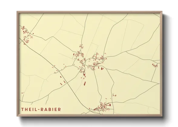 Une affiche de carte sur Theil-Rabier